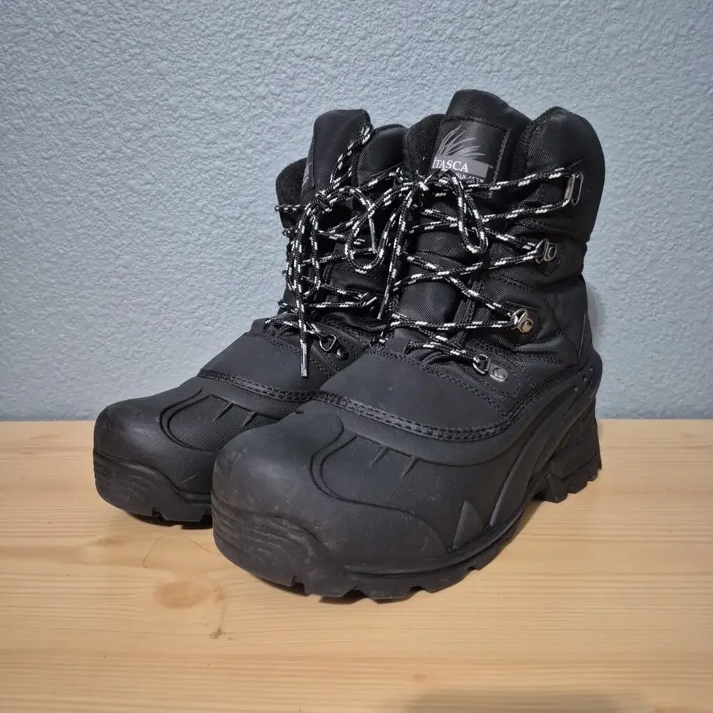 Itasca 3M Thinsulate Mens 8 Snow Boots Black Winter 6442792 Lace Up Insulated